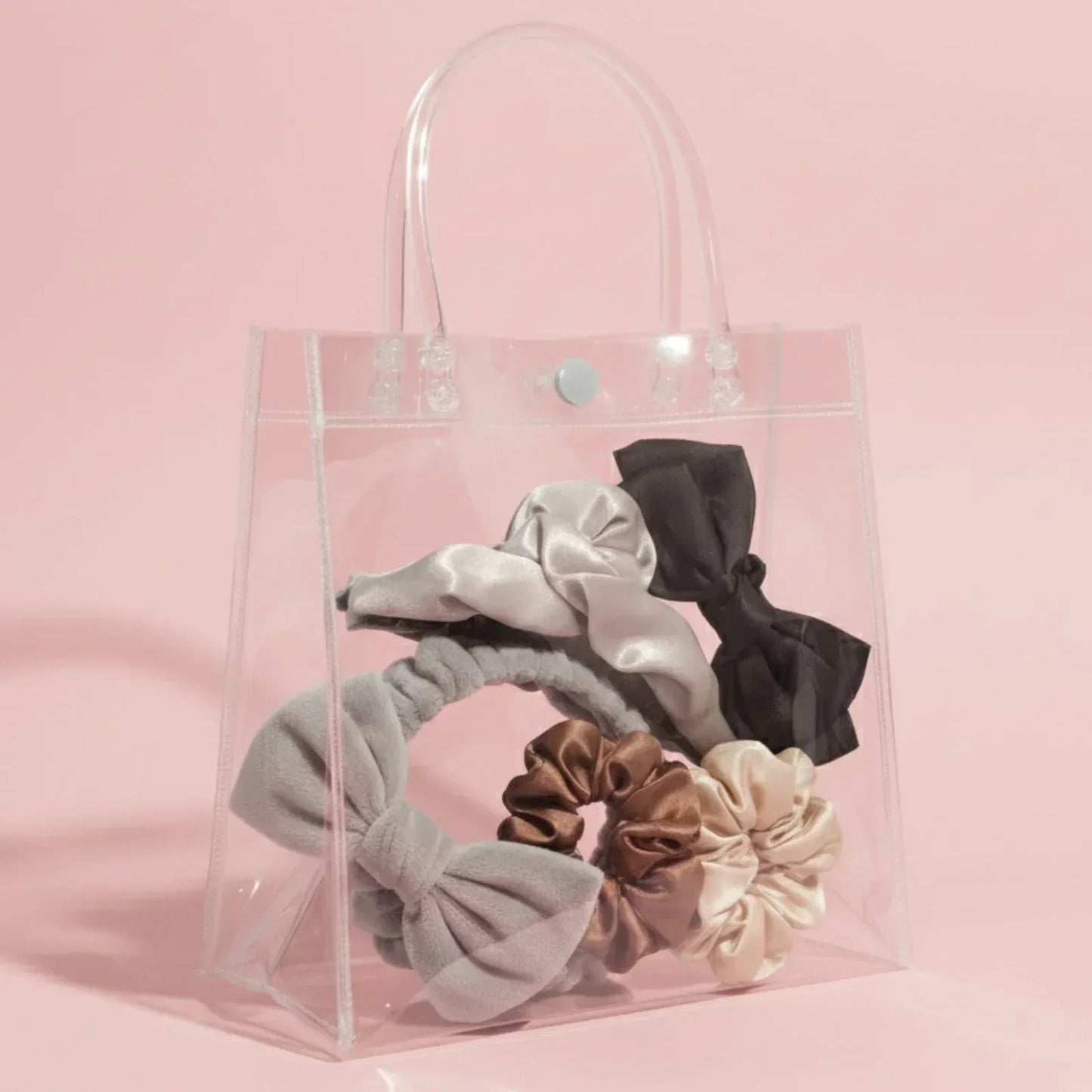 5-Piece Premium Hair Accessory Gift Set for Women & Girls | Satin Scrunchies, Cute Bow Clip, Strong Hair Claw & Microfiber Headband | Perfect Gift for School Friends, Birthdays, Christmas & Valentine’s Day - Mode Blend