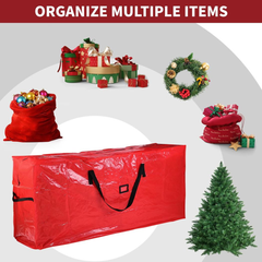 Vinsani Jumbo Heavy Duty Christmas Tree Storage Bag  Dual Zip, Water-Resistant Organizer for Sectional Trees up to 7ft