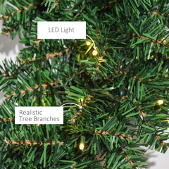 55CM Pre-lit Artificial Christmas Wreath 50 Warm White LEDs, Battery Powered, Indoor Festive Decoration