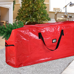 Vinsani Jumbo Heavy Duty Christmas Tree Storage Bag  Dual Zip, Water-Resistant Organizer for Sectional Trees up to 7ft