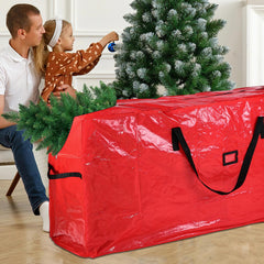 Vinsani Jumbo Heavy Duty Christmas Tree Storage Bag  Dual Zip, Water-Resistant Organizer for Sectional Trees up to 7ft