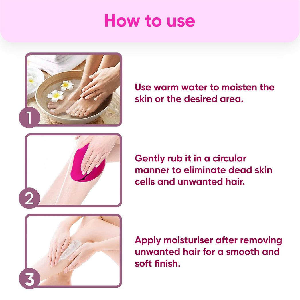 Magic Crystal Hair Eraser – Painless Hair Removal Tool, Reusable & Eco-Friendly | Smooth Skin in Minutes (Pink)