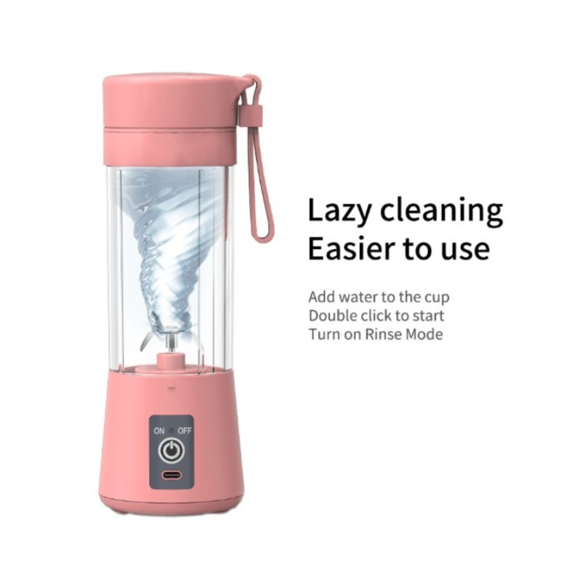 Portable USB Blender Rechargeable, 400ml, 6-Blade, Smoothie & Protein Shake Maker