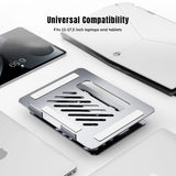 Mode Blend Adjustable Laptop Stand with 360° Rotating Base, Ergonomic Foldable Computer Stand for Desk, Compatible with Laptops/Tablets 11-17.3 Inches, Black and Grey - Mode Blend