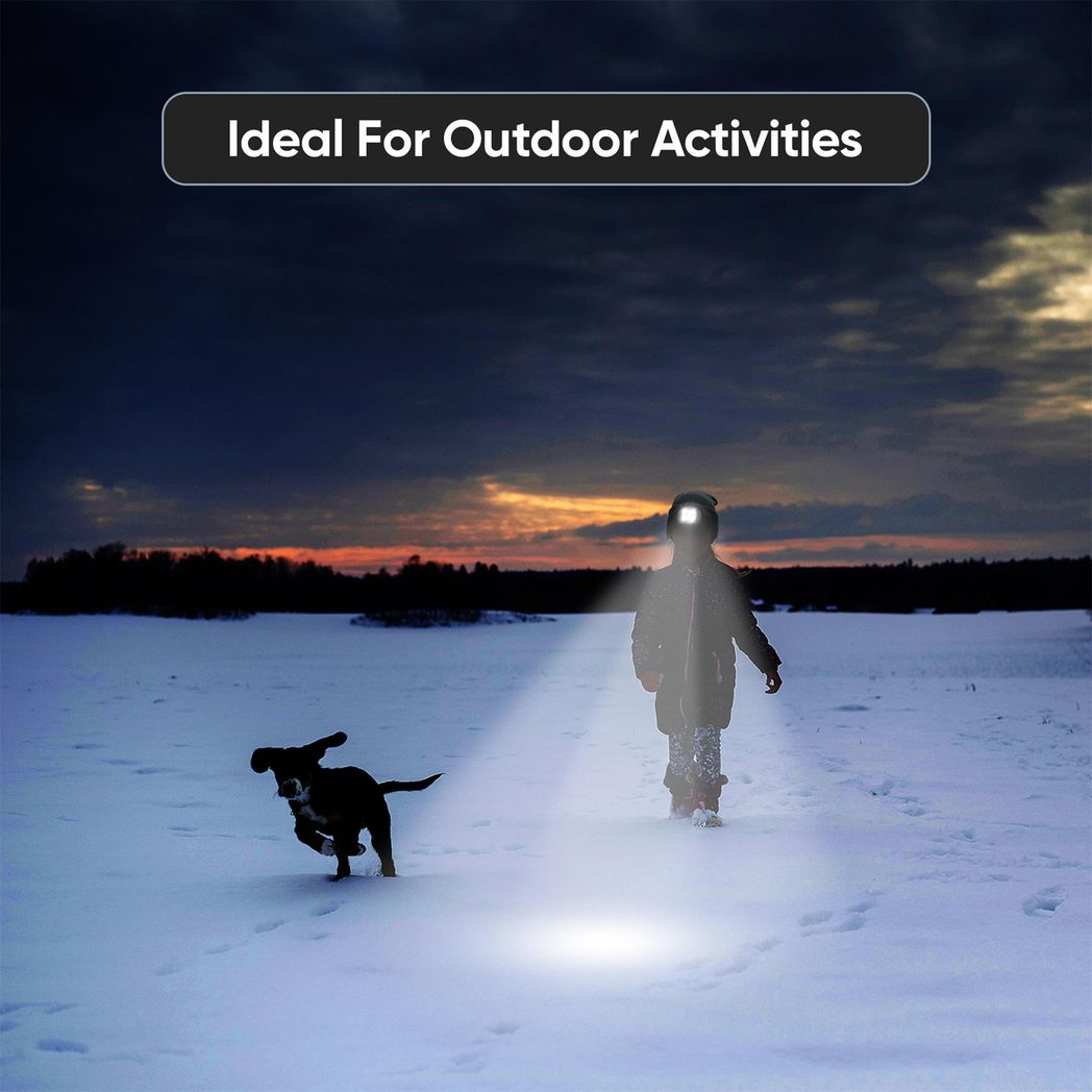 Knit Beanie Hat with 4 LED Headlamp – Rechargeable Winter Lighted Cap for Outdoor Camping, Hunting, Fishing, Cycling & Night Work