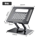 Mode Blend Adjustable Laptop Stand with 360° Rotating Base, Ergonomic Foldable Computer Stand for Desk, Compatible with Laptops/Tablets 11-17.3 Inches, Black and Grey - Mode Blend