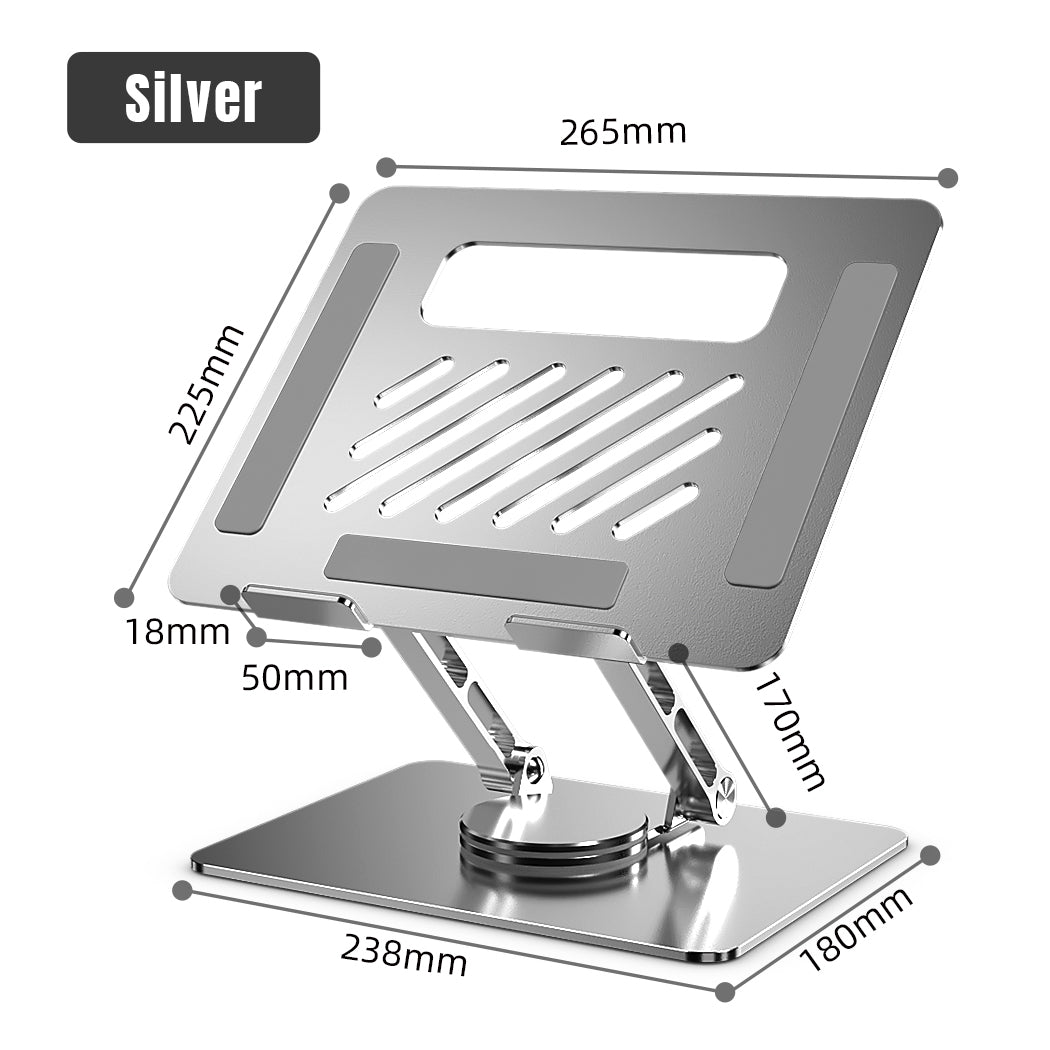 Mode Blend Adjustable Laptop Stand with 360° Rotating Base, Ergonomic Foldable Computer Stand for Desk, Compatible with Laptops/Tablets 11-17.3 Inches, Black and Grey - Mode Blend