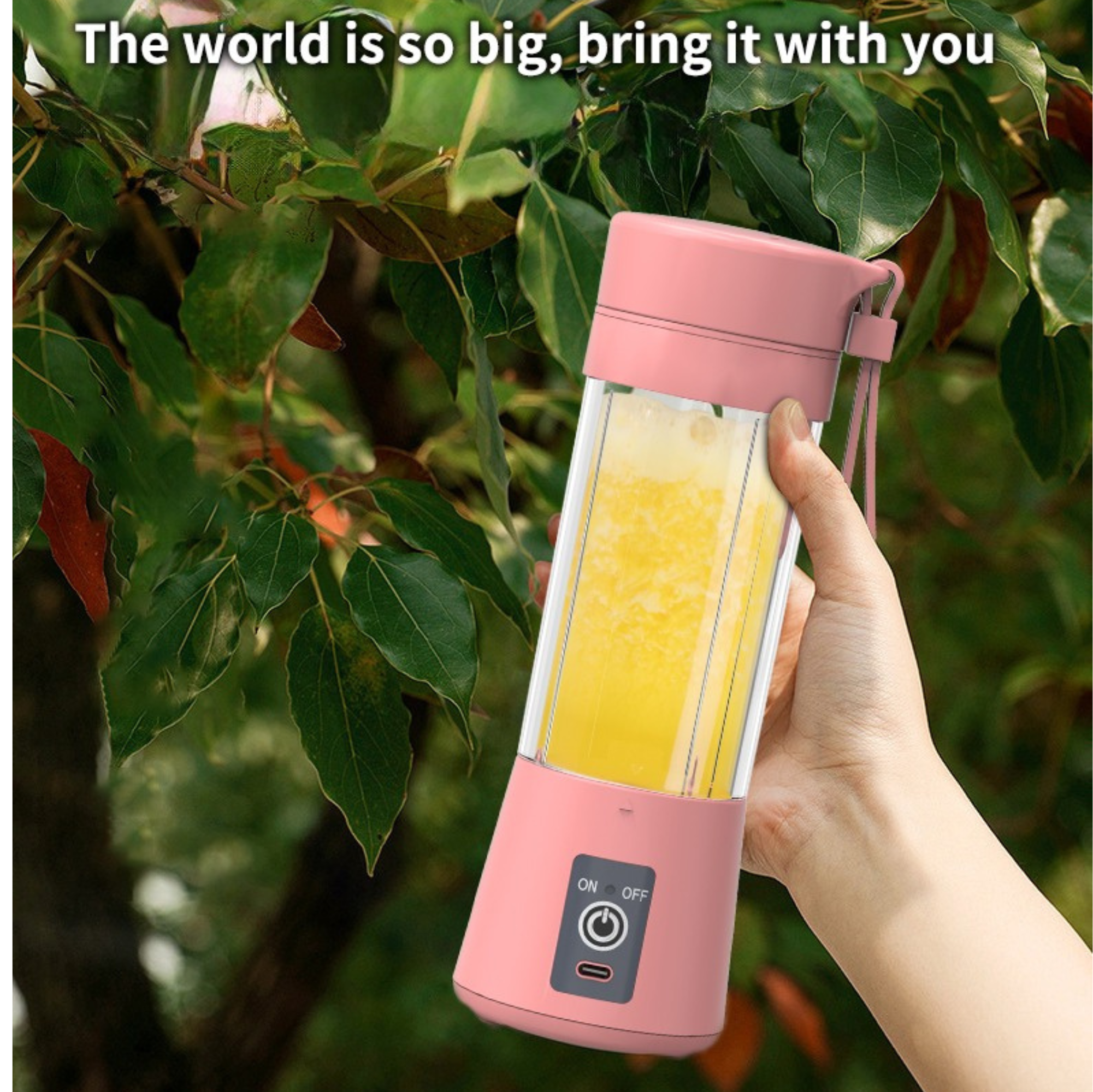 Portable USB Blender Rechargeable, 400ml, 6-Blade, Smoothie & Protein Shake Maker