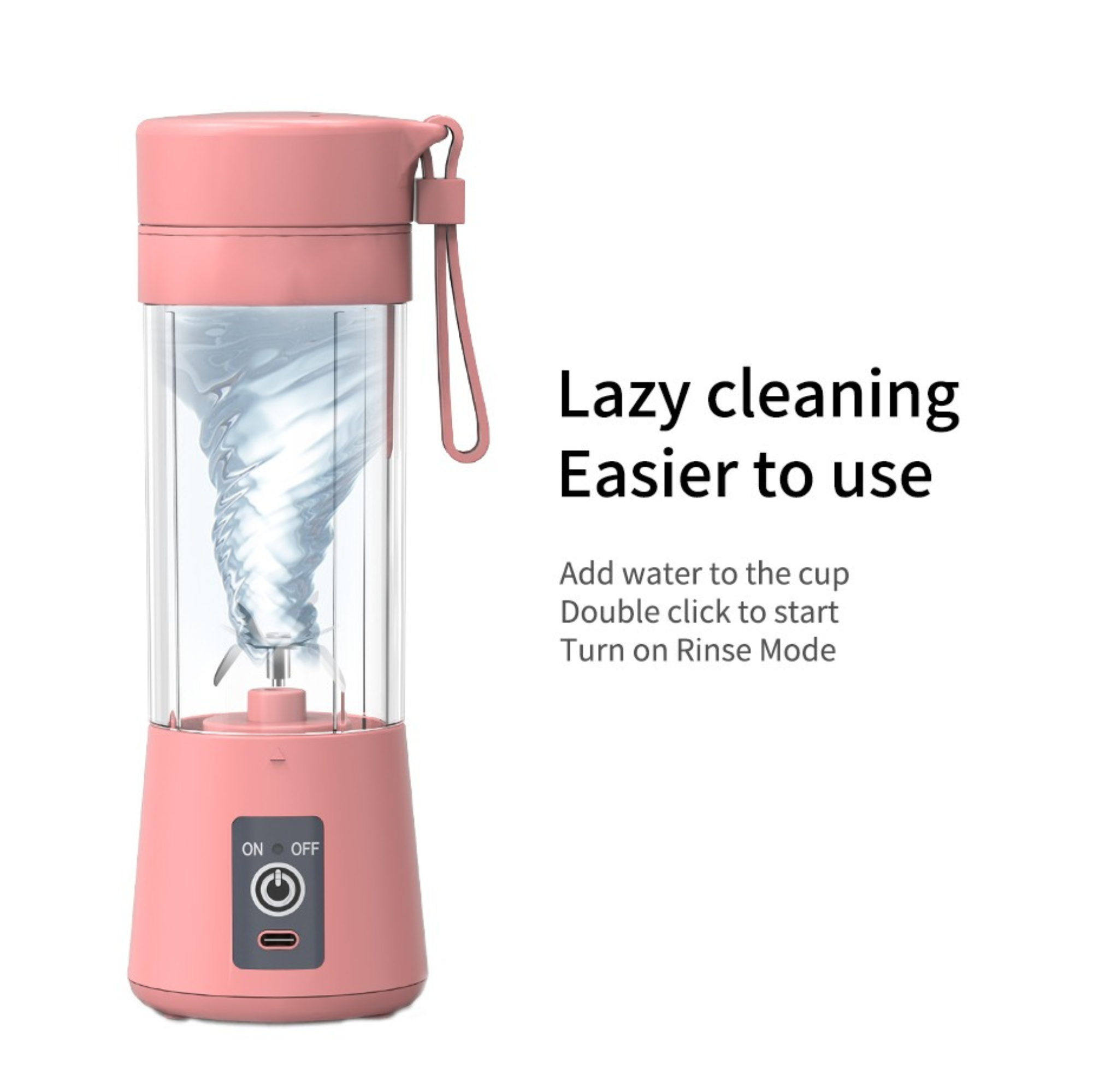 MODE BLEND Portable USB Blender Rechargeable, 400ml, 6-Blade, Smoothie & Protein Shake Maker