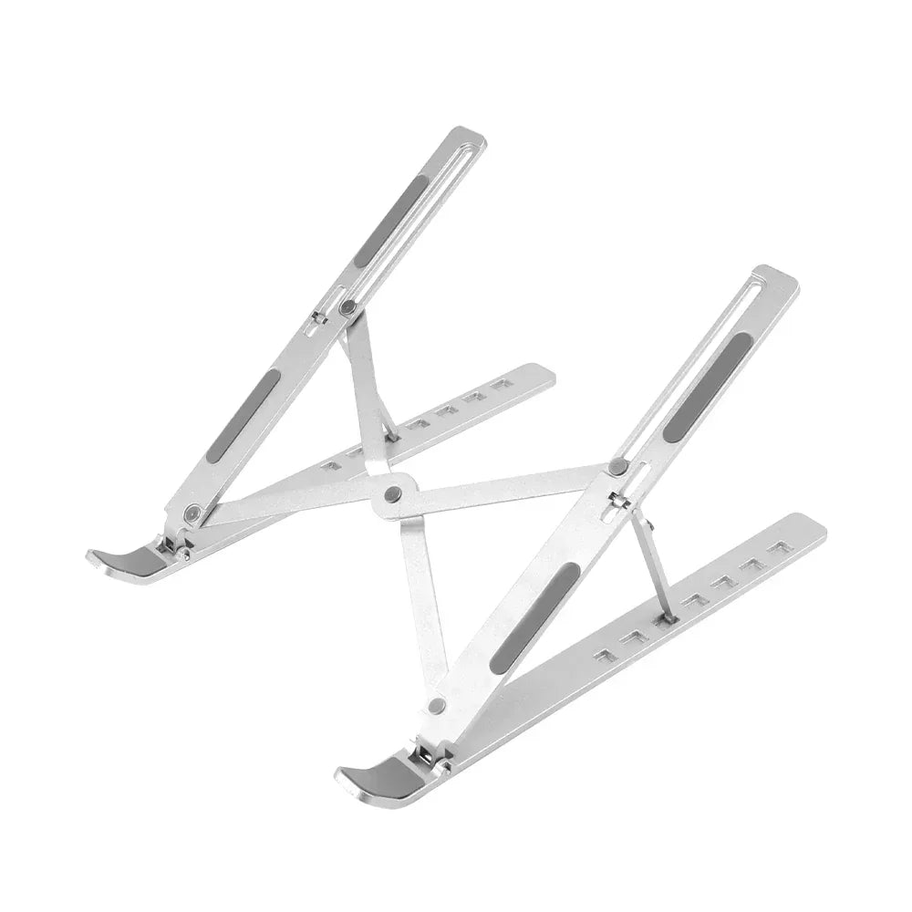 Laptop Stand Aluminum Alloy, Foldable & Lightweight, Adjustable 7 Angles (15°-45°), Ergonomic & Anti-Slip, Heat Dissipation, Supports 10"-15.6" Laptops up to 40 lbs, Perfect for Office, Home, Travel & Study - Mode Blend