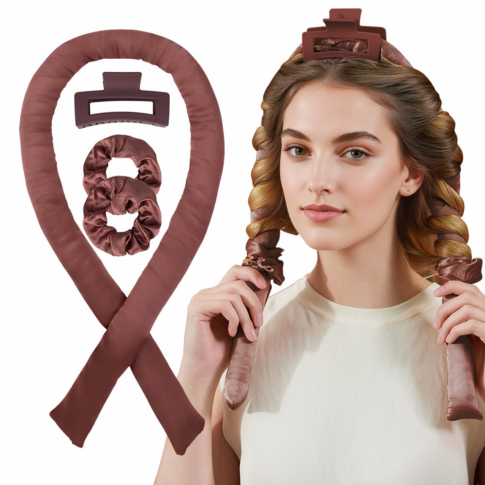 Satin Heatless Curling Set, Sponge Curling Rod Headband, No Heat Curlers for Long Hair, Women Heatless Curls, High Resilience Soft & Comfortable Sleep