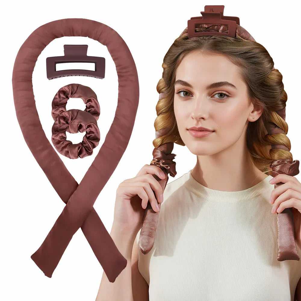 Satin Heatless Curling Set, Sponge Curling Rod Headband, No Heat Curlers for Long Hair, Women Heatless Curls, High Resilience Soft & Comfortable Sleep - Mode Blend