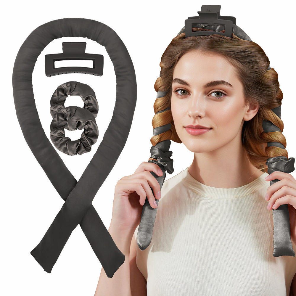 Satin Heatless Curling Set, Sponge Curling Rod Headband, No Heat Curlers for Long Hair, Women Heatless Curls, High Resilience Soft & Comfortable Sleep