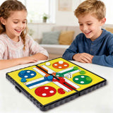 Ludo Game Board for Kids & Family, Folding Board Game with Dice and Counters, Classic Indoor Tabletop Game for Children, Adults, Family Fun, Travel and Party Games