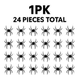 Halloween 24pcs Realistic Black Plastic Spiders – Scary Party Decorations, Haunted House Props & Prank Toys for Halloween Décor - Mode Blend