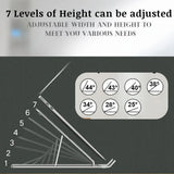 Laptop Stand Aluminum Alloy, Foldable & Lightweight, Adjustable 7 Angles (15°-45°), Ergonomic & Anti-Slip, Heat Dissipation, Supports 10"-15.6" Laptops up to 40 lbs, Perfect for Office, Home, Travel & Study - Mode Blend