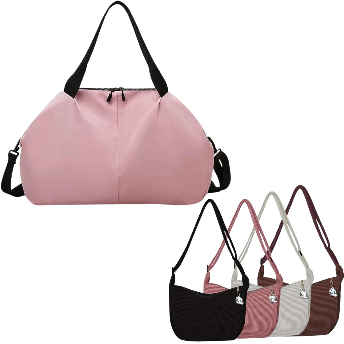 Multifunctional Travel Duffel Large Bag Vacation, Gym, Sports Water Resistant, Lightweight with Zipper, Buy 1 Duffel, Get 1 Free Shoulder Bag (Random Color Included)