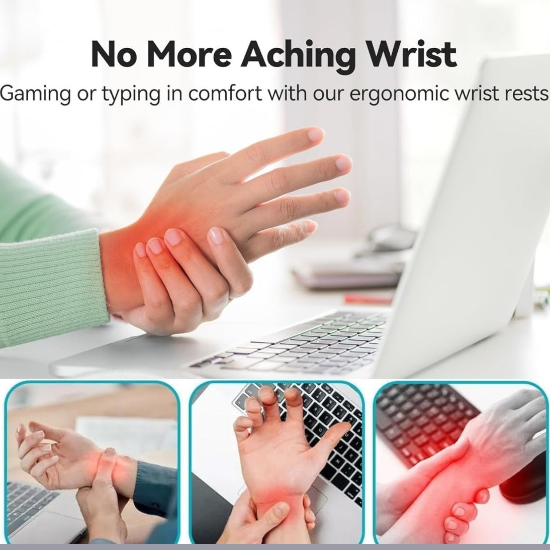 Mouse Pad Non Stitched Edge, Non-Slip Rubber Base, Soft Textured Surface, and Waterproof with Ultimate Comfort and Durability for Computers, Laptop, Office & Home Aesthetic Collection (Black with Cushion)