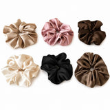 Scrunchies for Women Girls, Satin Hair Scrunchies Softer Than Silk Hair Ties, Big Scrunchy Ponytail Holder with Elastic Hair Bands for Thick Thin Curly Hair -6 Pack