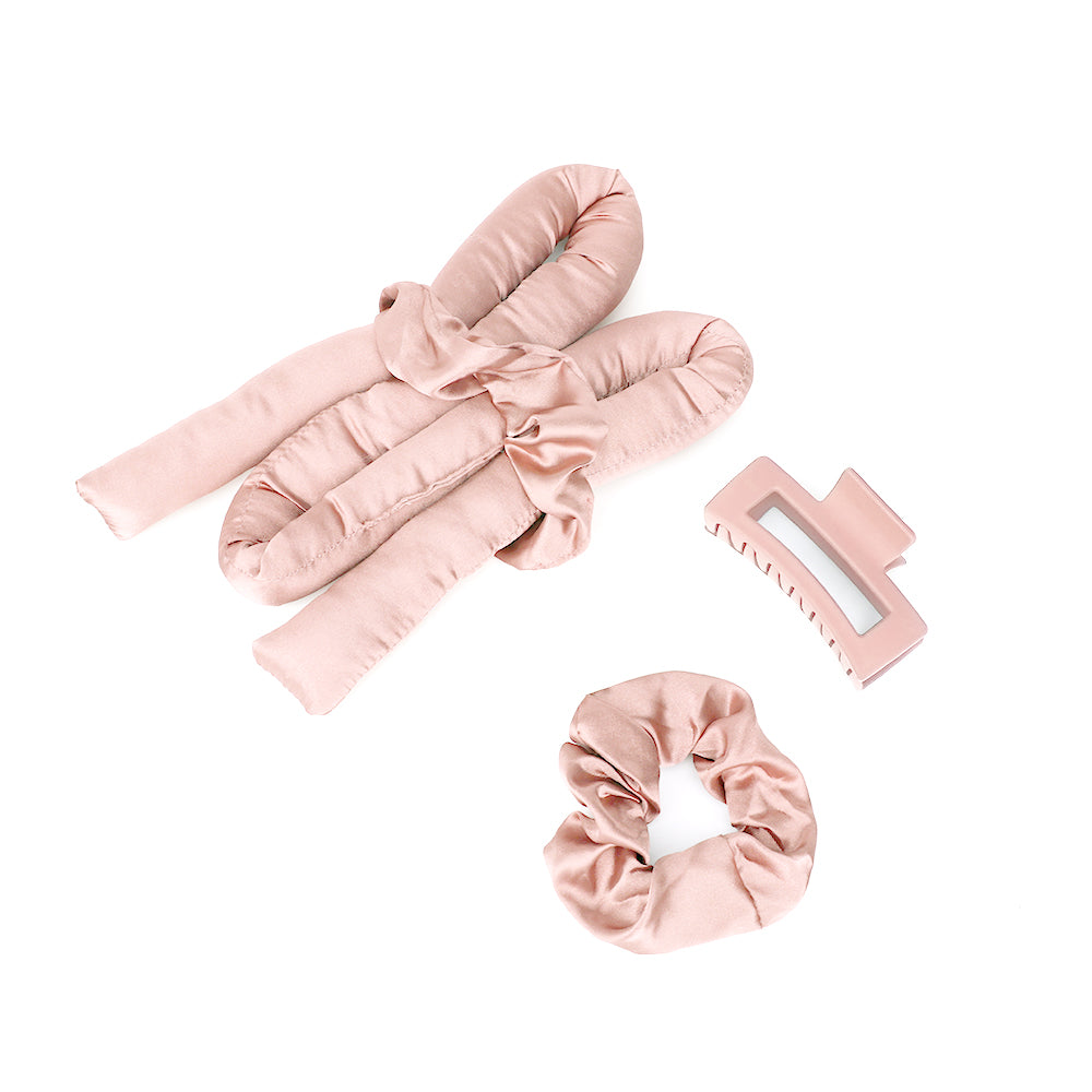 Satin Heatless Curling Set, Sponge Curling Rod Headband, No Heat Curlers for Long Hair, Women Heatless Curls, High Resilience Soft & Comfortable Sleep