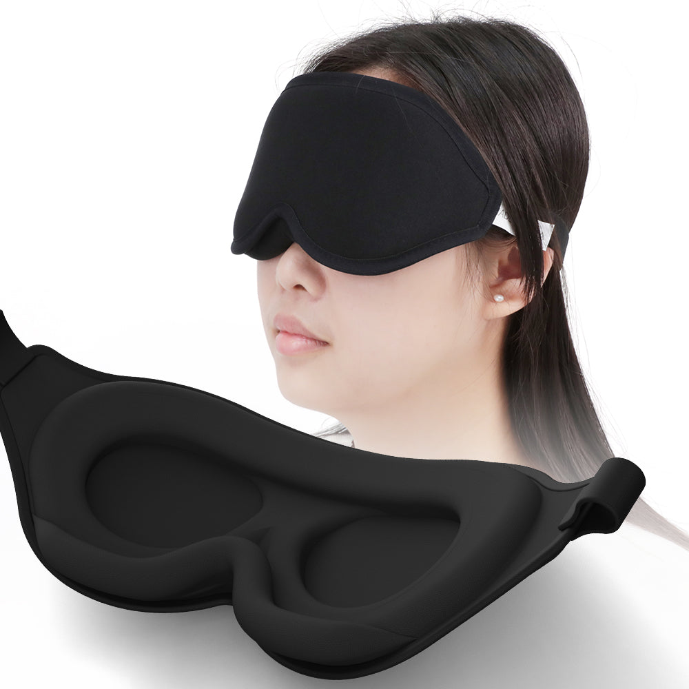 3D Contoured Sleep Mask for Side Sleepers Light Blocking Eye Mask for Women & Men, Soft & Breathable with Adjustable Strap for Travel, Naps & Sleep