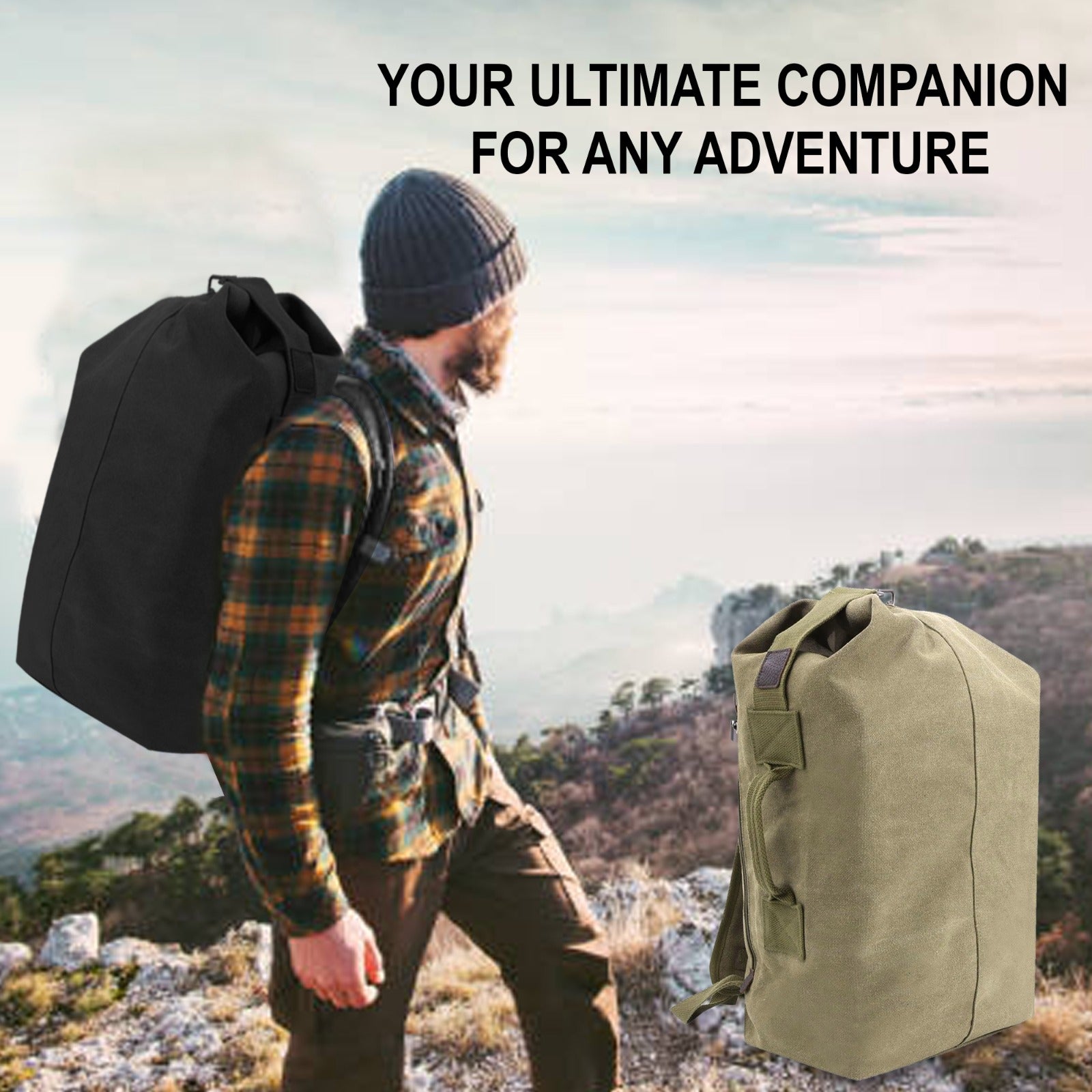 Durable Tactical Duffel Bag with Top Load Design & Free Canvas Tote