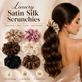 Scrunchies for Women Girls, Satin Hair Scrunchies Softer Than Silk Hair Ties, Big Scrunchy Ponytail Holder with Elastic Hair Bands for Thick Thin Curly Hair -6 Pack