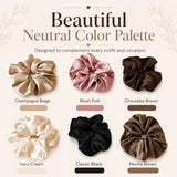 Scrunchies for Women Girls, Satin Hair Scrunchies Softer Than Silk Hair Ties, Big Scrunchy Ponytail Holder with Elastic Hair Bands for Thick Thin Curly Hair -6 Pack
