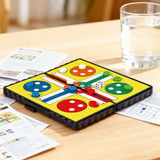 Magnetic Ludo Board Game for Kids  Folding Travel Game with Dice, Portable Storage & Beginner Friendly Design