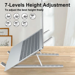 Mode Blend Laptop Stand Aluminum Alloy, Foldable & Lightweight, Adjustable 7 Angles (15°-45°), Ergonomic & Anti-Slip, Heat Dissipation, Supports 10"-15.6" Laptops up to 40 lbs, Perfect for Office, Home, Travel & Study