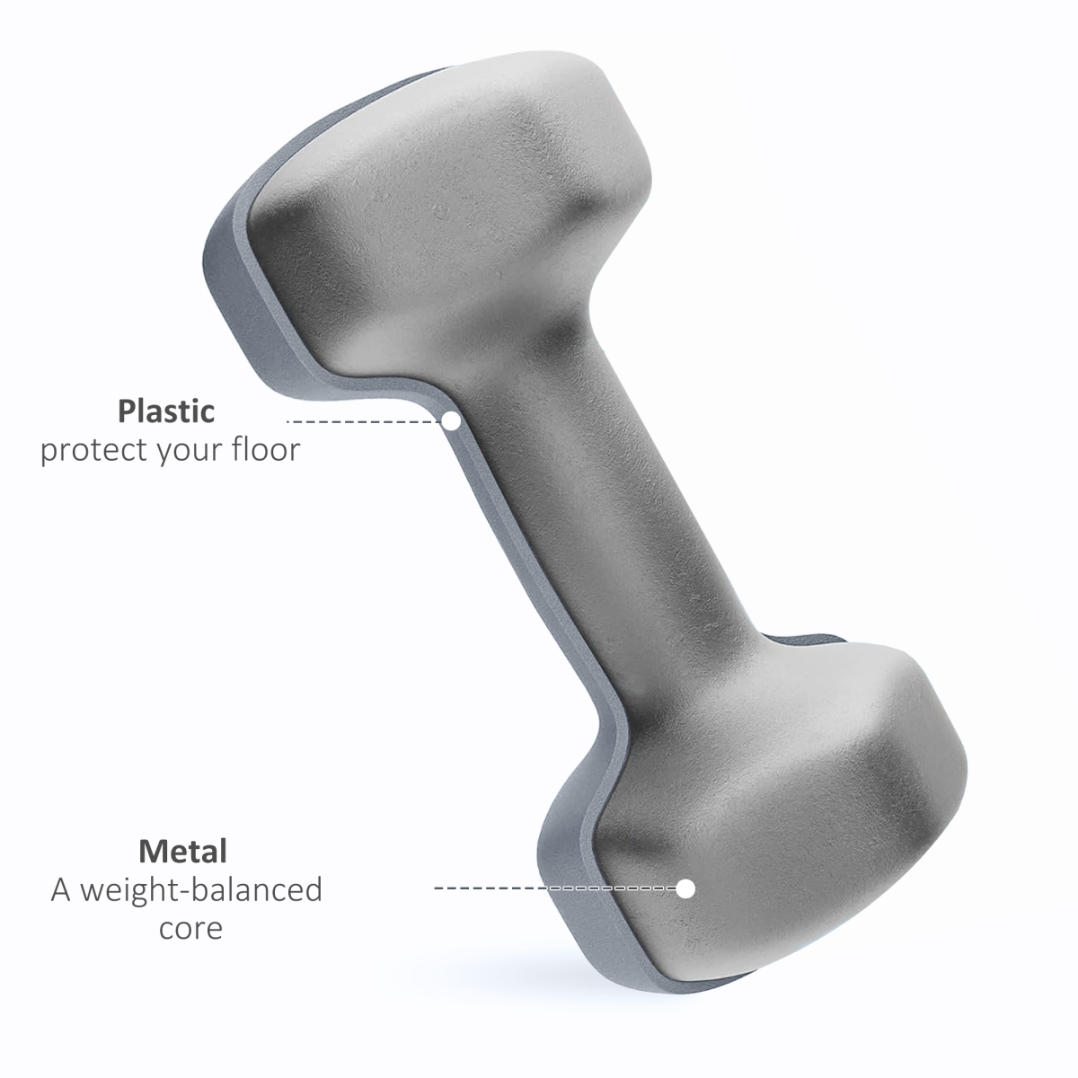 Dumbbell Set 2x1 2x2 2x3kg PU Steel Hex Carry Case Lightweight Grey, light green and turquoise