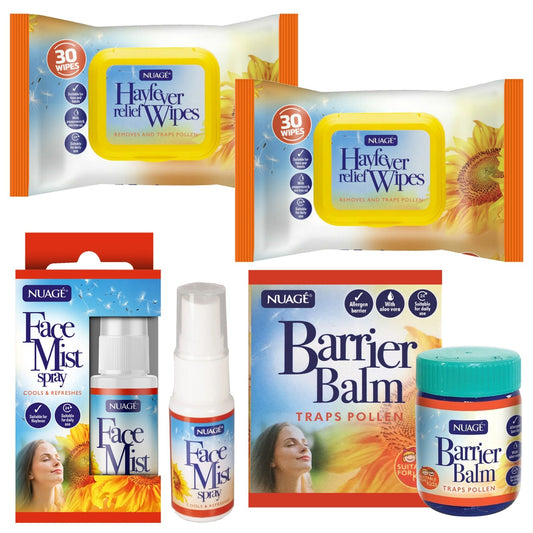 Mode Blend Nuage Hayfever Relief Combo - 2 Wipes, 1 Barrier Balm, and 1 Face Mist for Pollen Protection