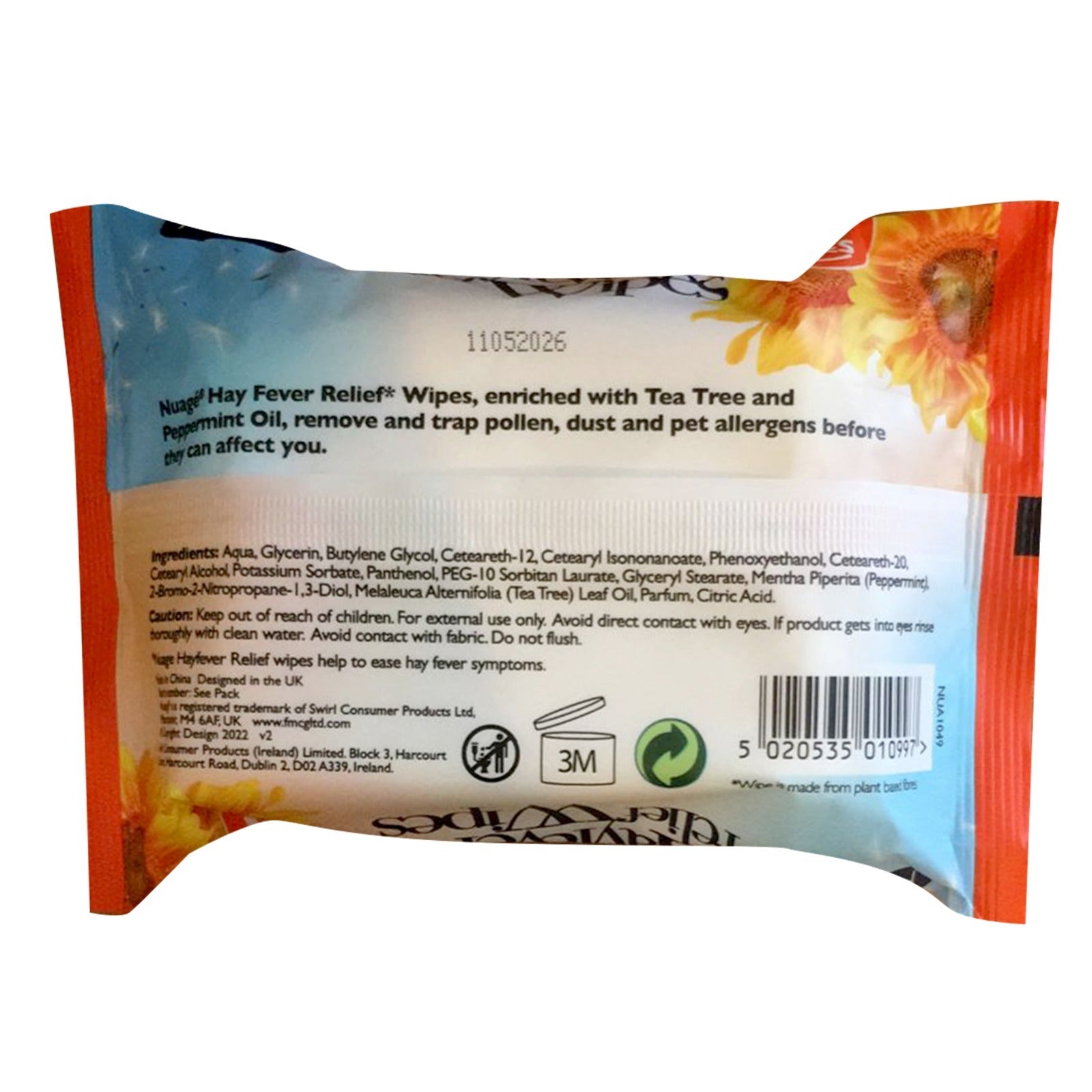 Mode Blend Nuage Hayfever Allergy Relief Face & Hand Wipes | Dust & Pollen, 2 Packet