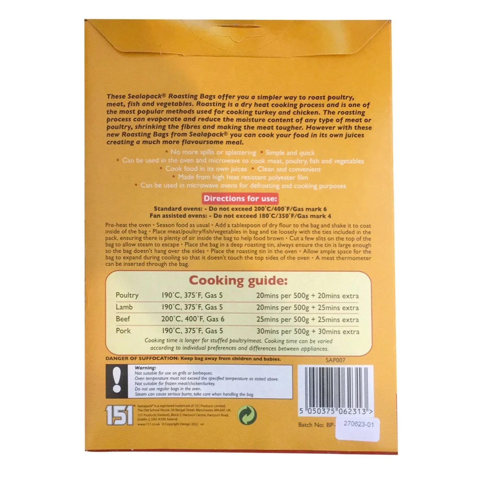 Mode Blend Sealapack Oven Roasting Bags for Easy Cooking Meat, Chicken, Fish & Veggies, 12 Pieces per Pack (Pack of 2) - Mode Blend