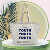 MODE BLEND Canvas Large Capacity Tote Bag, Foldable, Eco-Friendly for Beach, Travel, Shopping, and Leisure, Pack of 1 - Mode Blend