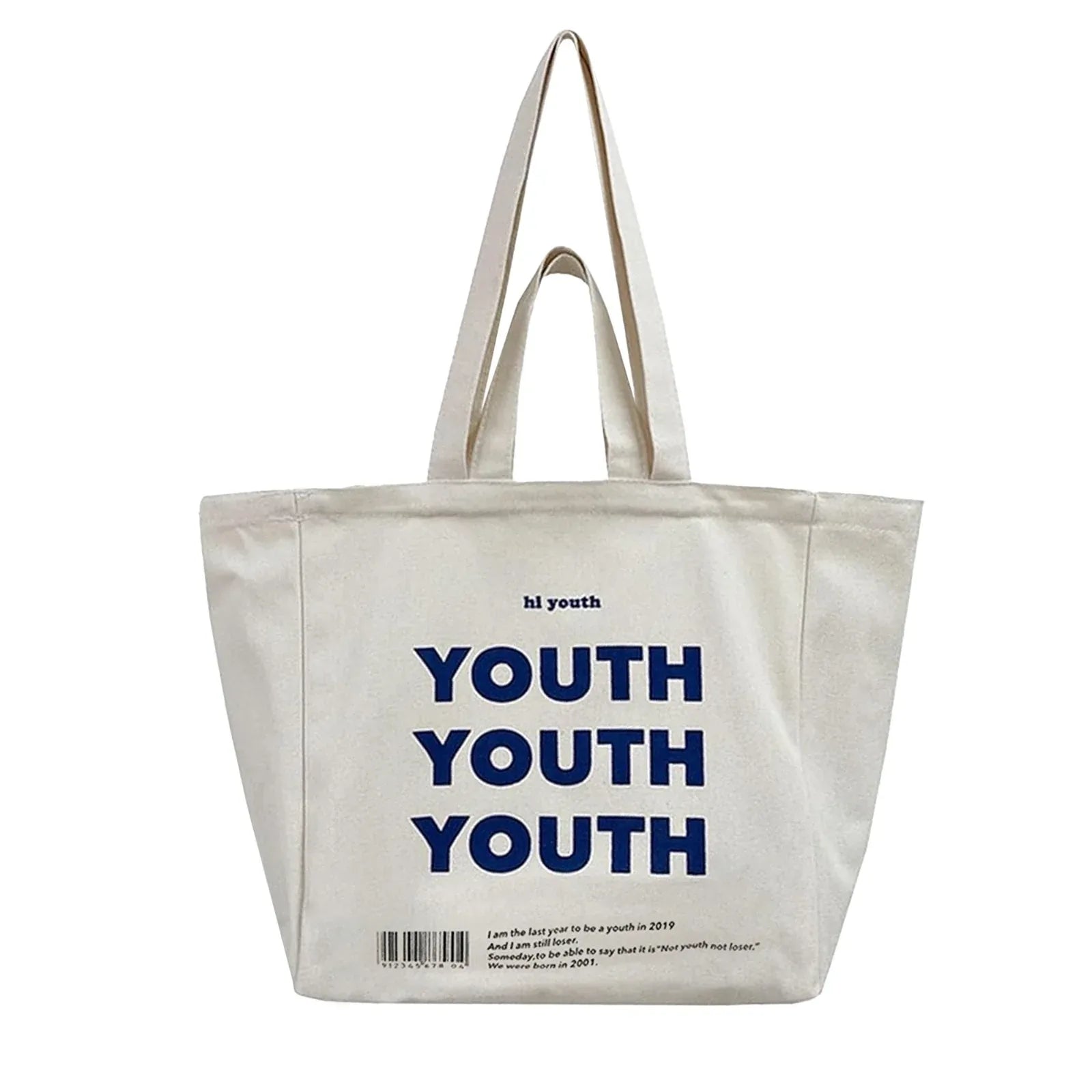 MODE BLEND Canvas Large Capacity Tote Bag, Foldable, Eco-Friendly for Beach, Travel, Shopping, and Leisure, Pack of 1 - Mode Blend