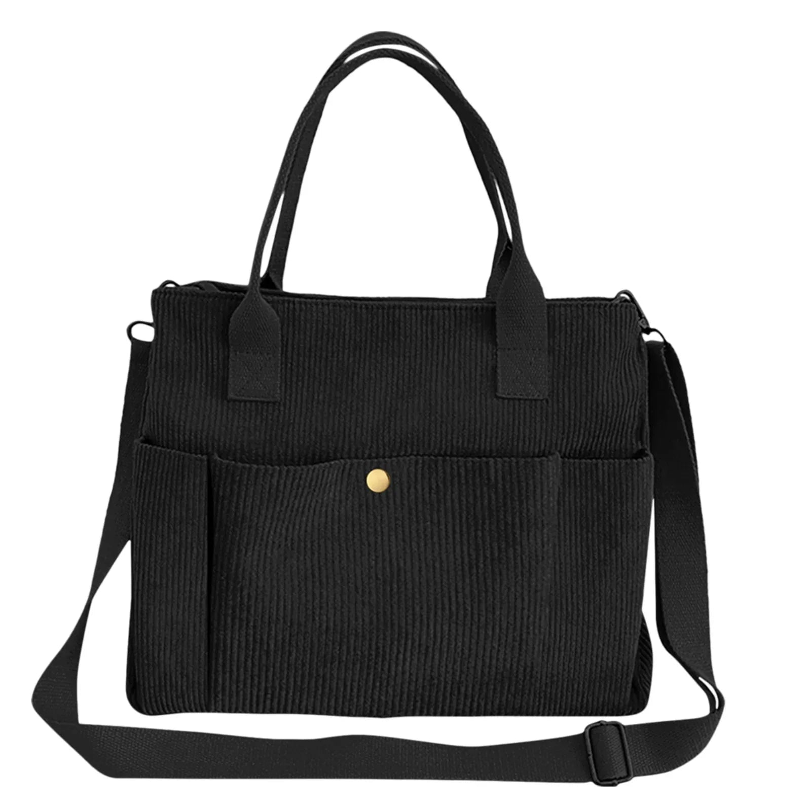 Versatile Corduroy Canvas Side Bag and Crossbody Tote, Perfect for College, Work, Travel, and Daily Use, Pack of 1 - Mode Blend