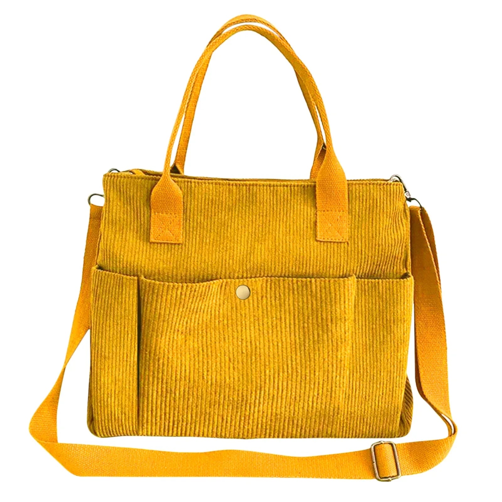 Versatile Corduroy Canvas Side Bag and Crossbody Tote, Perfect for College, Work, Travel, and Daily Use, Pack of 1 - Mode Blend