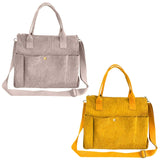 Versatile Corduroy Canvas Side Bag and Crossbody Tote, Perfect for College, Work, Travel, and Daily Use, Pack of 1 - Mode Blend