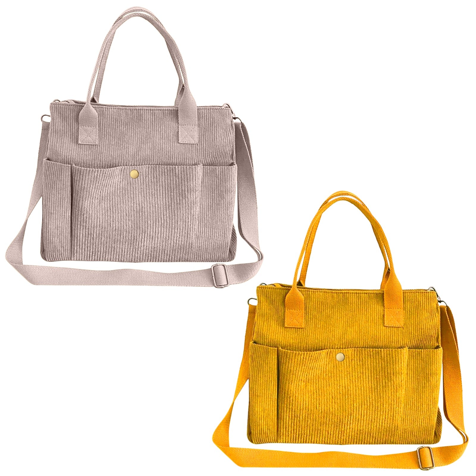 Versatile Corduroy Canvas Side Bag and Crossbody Tote, Perfect for College, Work, Travel, and Daily Use, Pack of 1