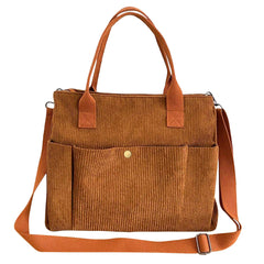 Versatile Corduroy Canvas Side Bag and Crossbody Tote, Perfect for College, Work, Travel, and Daily Use, Pack of 1