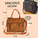 Versatile Corduroy Canvas Side Bag and Crossbody Tote, Perfect for College, Work, Travel, and Daily Use, Pack of 1 - Mode Blend