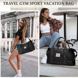 Large Capacity Duffel Travel Bag for Women and Men with Shoulder Strap – Lightweight Foldable Weekender Gym Bag Carry-On for Airplane – Includes Free Bonus Tote Bag in Assorted Colors - Mode Blend