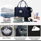 Large Capacity Duffel Travel Bag for Women and Men with Shoulder Strap – Lightweight Foldable Weekender Gym Bag Carry-On for Airplane – Includes Free Bonus Tote Bag in Assorted Colors - Mode Blend