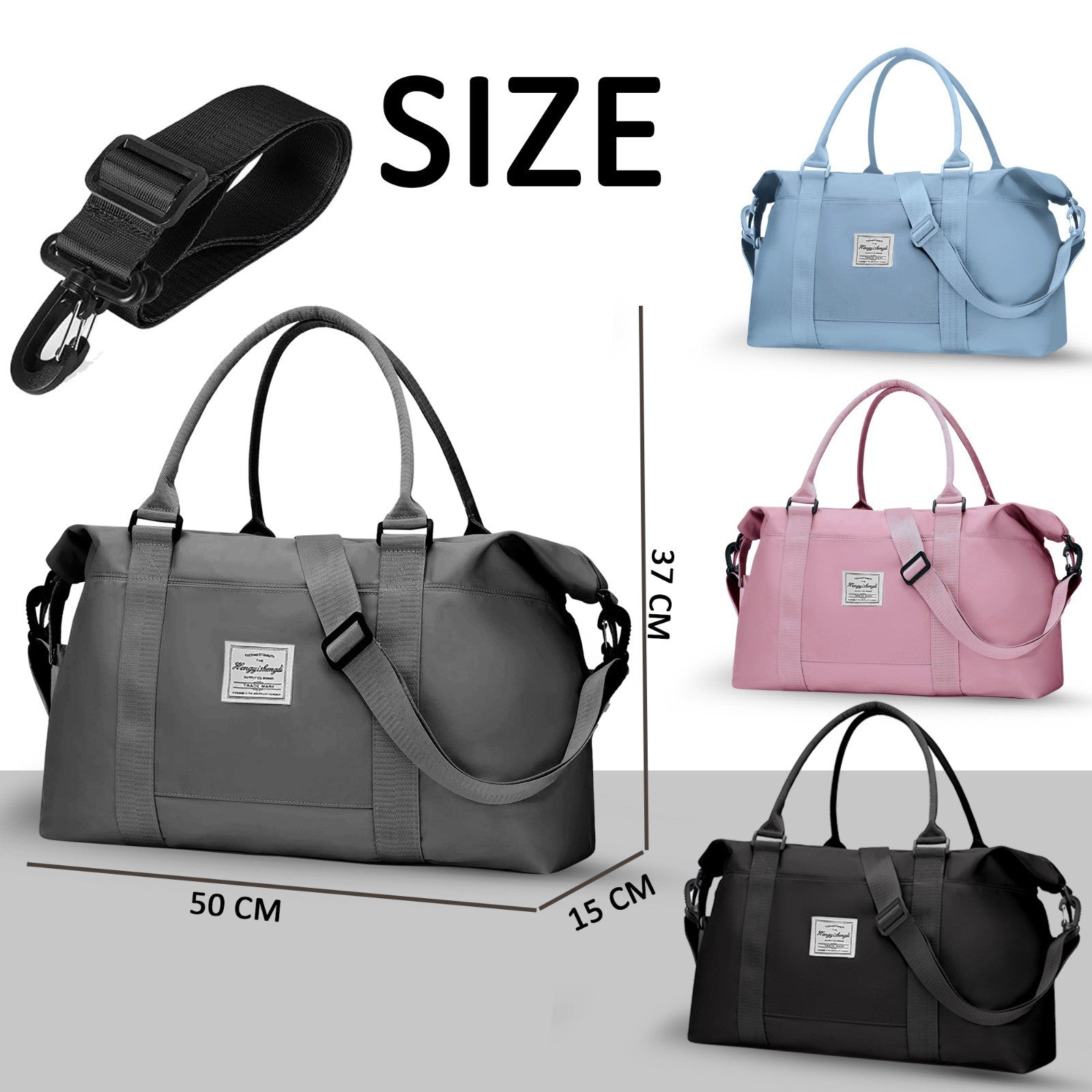 Large Capacity Duffel Travel Bag for Women and Men with Shoulder Strap – Lightweight Foldable Weekender Gym Bag Carry-On for Airplane – Includes Free Bonus Tote Bag in Assorted Colors