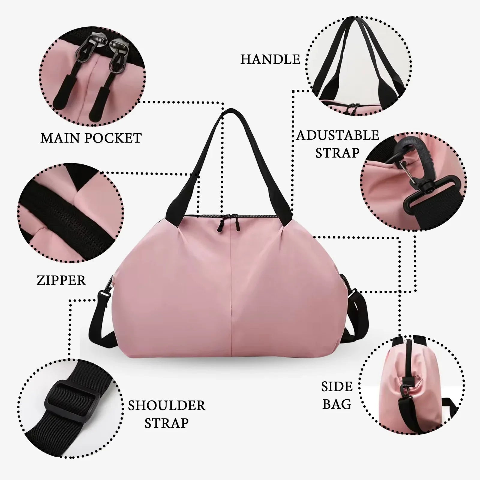 Multifunctional Travel Duffel Large Bag Vacation, Gym, Sports Water Resistant, Lightweight with Zipper, Buy 1 Duffel, Get 1 Free Shoulder Bag (Random Color Included) - Mode Blend