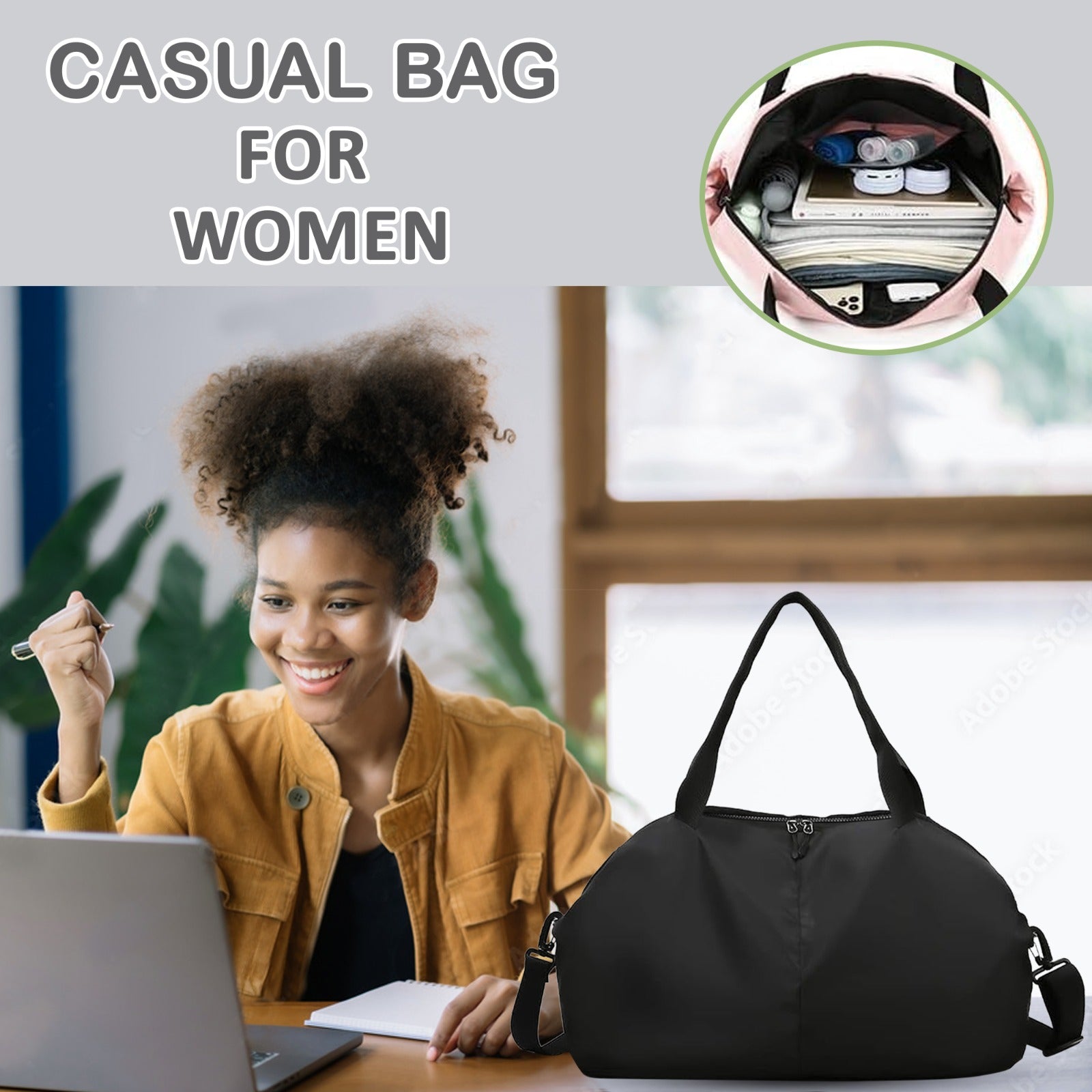 Multifunctional Travel Duffel Large Bag Vacation, Gym, Sports Water Resistant, Lightweight with Zipper, Buy 1 Duffel, Get 1 Free Shoulder Bag (Random Color Included)