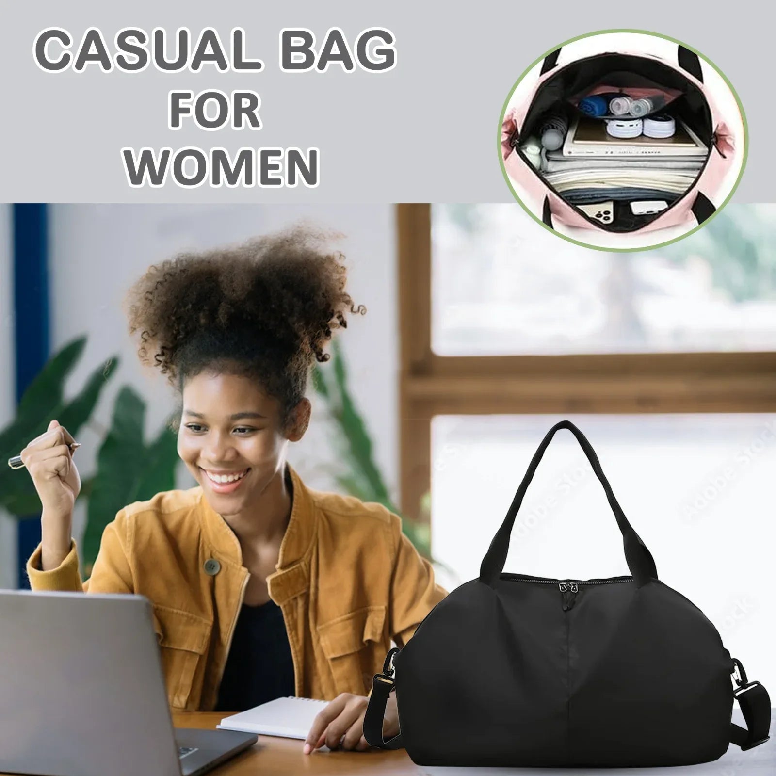 Multifunctional Travel Duffel Large Bag Vacation, Gym, Sports Water Resistant, Lightweight with Zipper, Buy 1 Duffel, Get 1 Free Shoulder Bag (Random Color Included) - Mode Blend