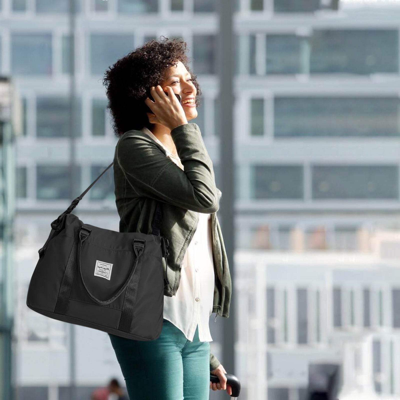 Large Capacity Duffel Travel Bag for Women and Men with Shoulder Strap – Lightweight Foldable Weekender Gym Bag Carry-On for Airplane – Includes Free Bonus Tote Bag in Assorted Colors