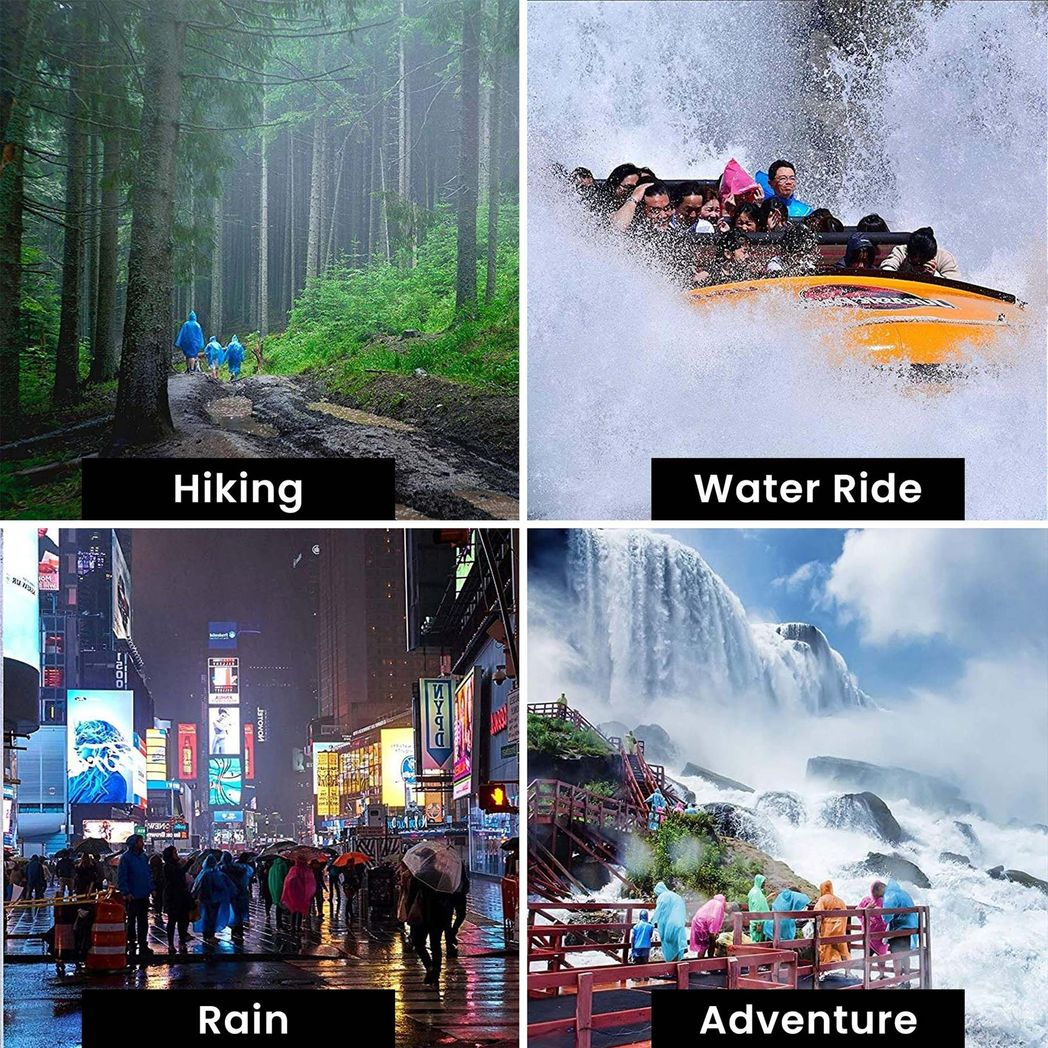 Lightweight PVC Waterproof Rain Poncho – Unisex Emergency Raincoat | Compact, Reusable, Random Colours (Blue / Red / Yellow)